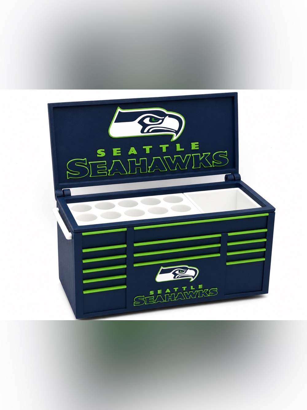 Seattle Seahawks Mini Toolbox Pen And Trinket Holder Desk Top Organizer